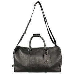 SERAPIAN Black Smooth Textured Leather Duffle Bag