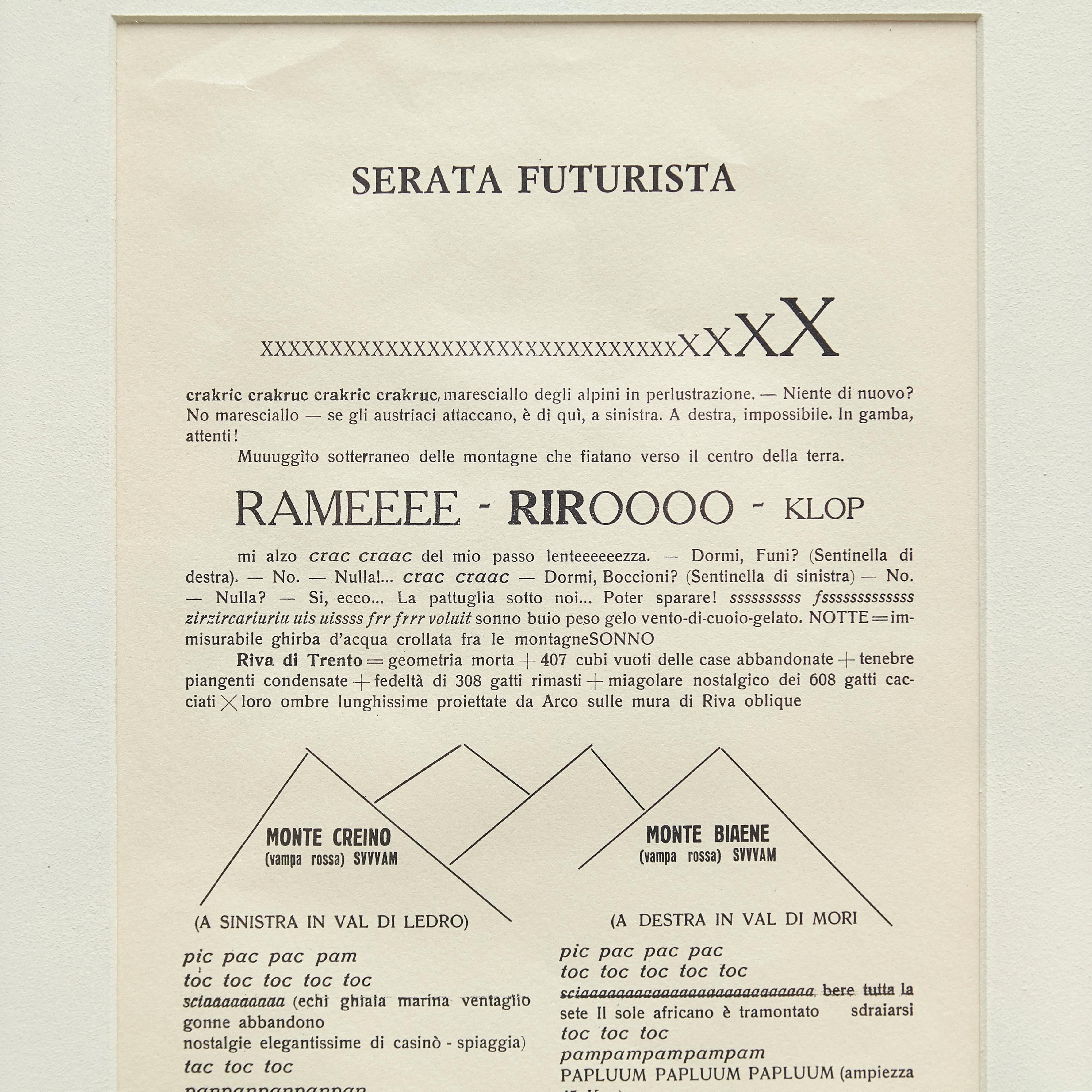 Serata Futurista, F.T Marinetti, circa 1914 In Good Condition In Barcelona, Barcelona