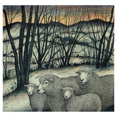 Seren Bell 'Welsh Artist' Mixed Media on Paper, Borer Uplands
