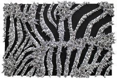 Double Zebraphore, a black and white zebra pattern inspired sculptural abstract