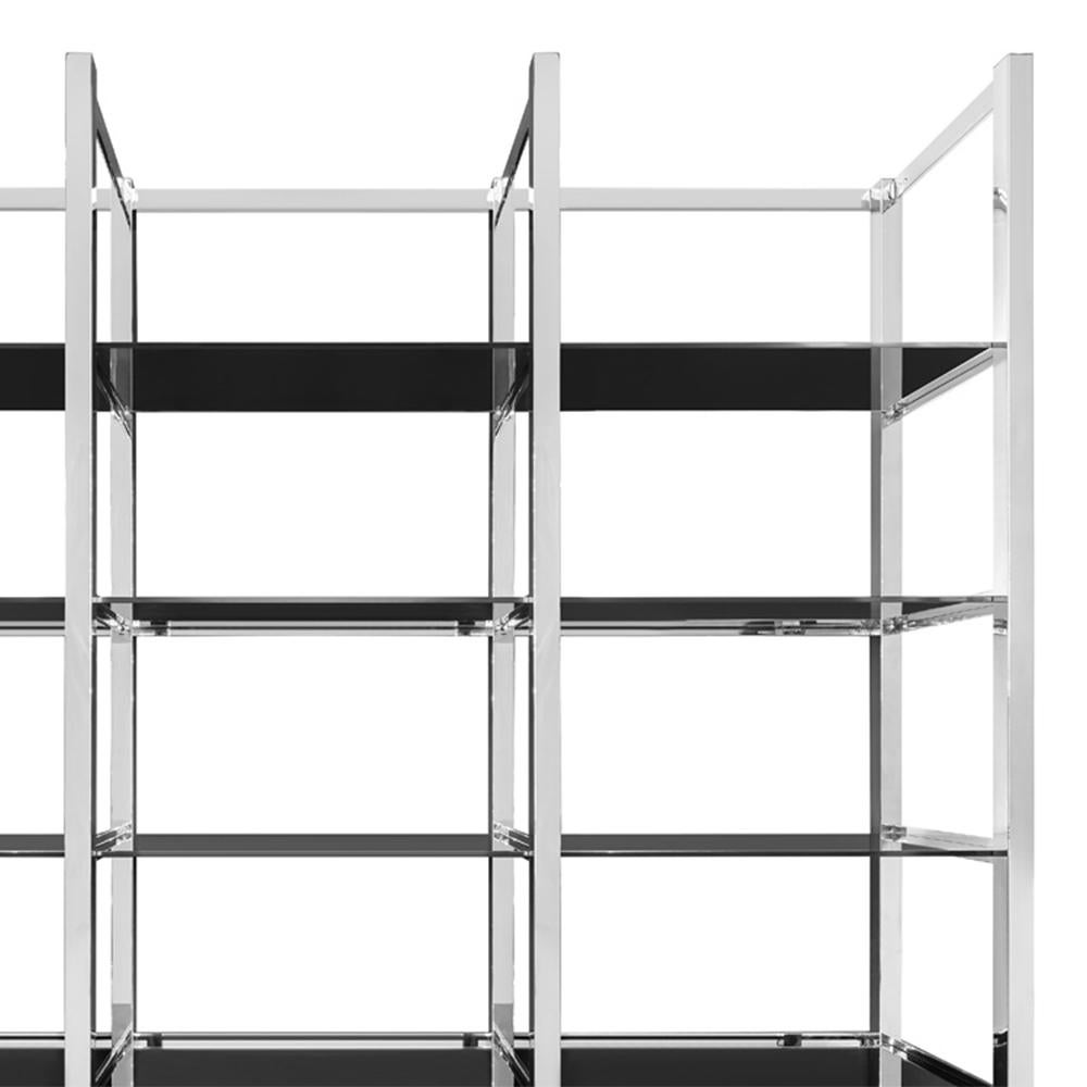 Hand-Crafted Serena Chrome Bookcase For Sale