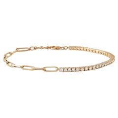 Serena Diamond Tennis Link Bracelet I 14k Solid Yellow Gold 1.2CW