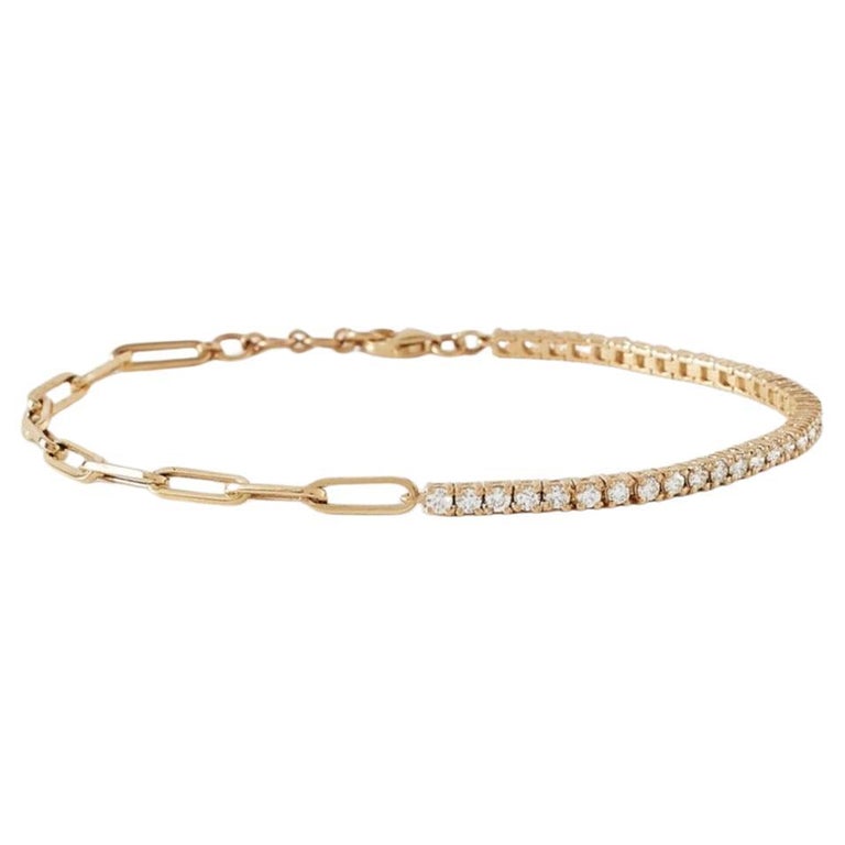 Serena Diamond Tennis Link Bracelet I 14k Solid Yellow Gold 1.2CW For
