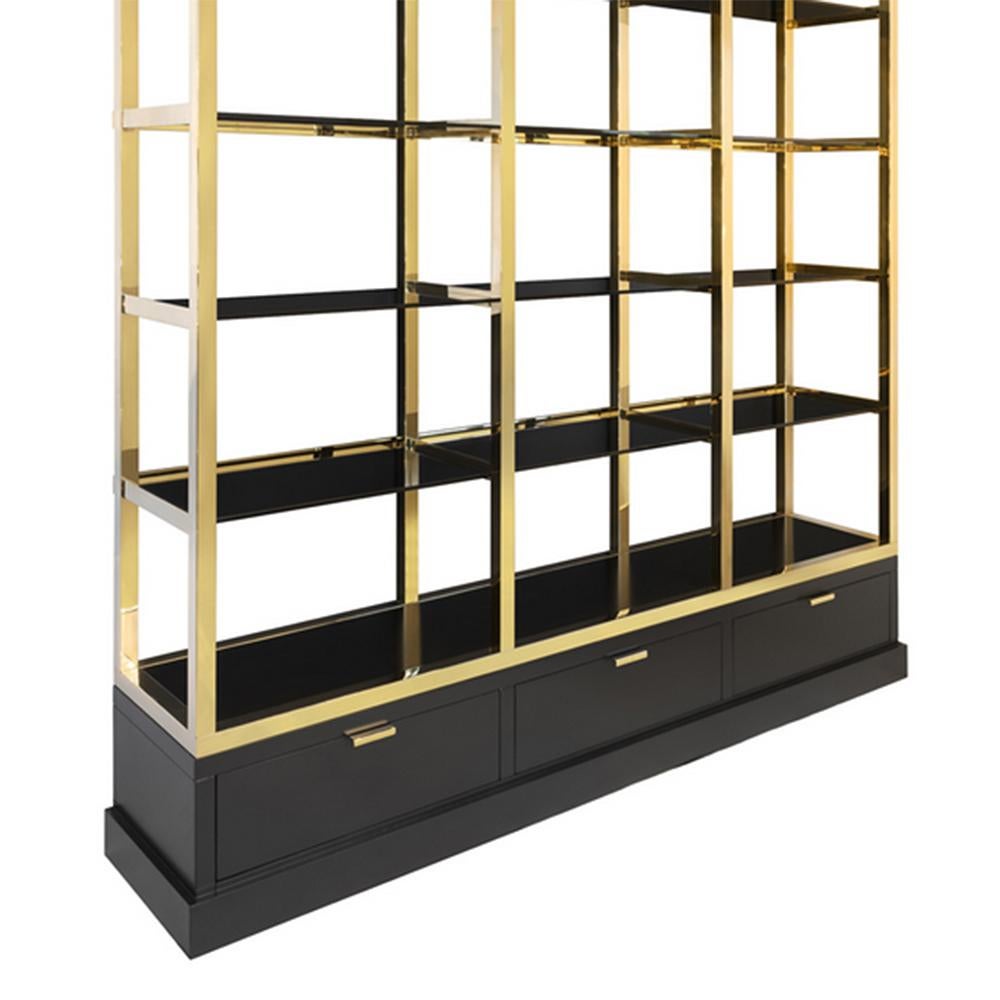 Contemporary Serena Gold Bookcase For Sale