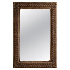 Serena Rattan Mirror, Hand-Woven Cane Frame, Victorian Style, UK Made