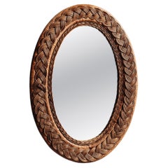 Serena Rattan-Spiegel, handgeflochtener Rohrrahmen, viktorianischer Stil, UK Made