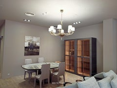 Lampadario Serenade di Multiforme, Vetro di Murano Vanille, 6 bracci, Italia