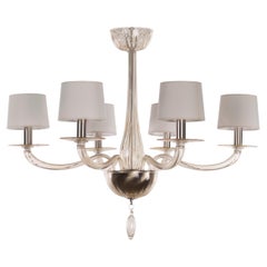 Lampadario Serenade di Multiforme, Vetro di Murano Vanille, 6 bracci, Italia