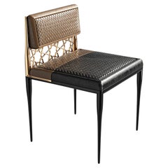 "Serenata" Chair, with Bronze, Stainless Steel, Tailor Made Leather, Istanbul