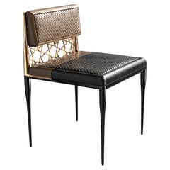 "Serenata" Chair, with Bronze, Stainless Steel, Tailor Made Leather, Istanbul