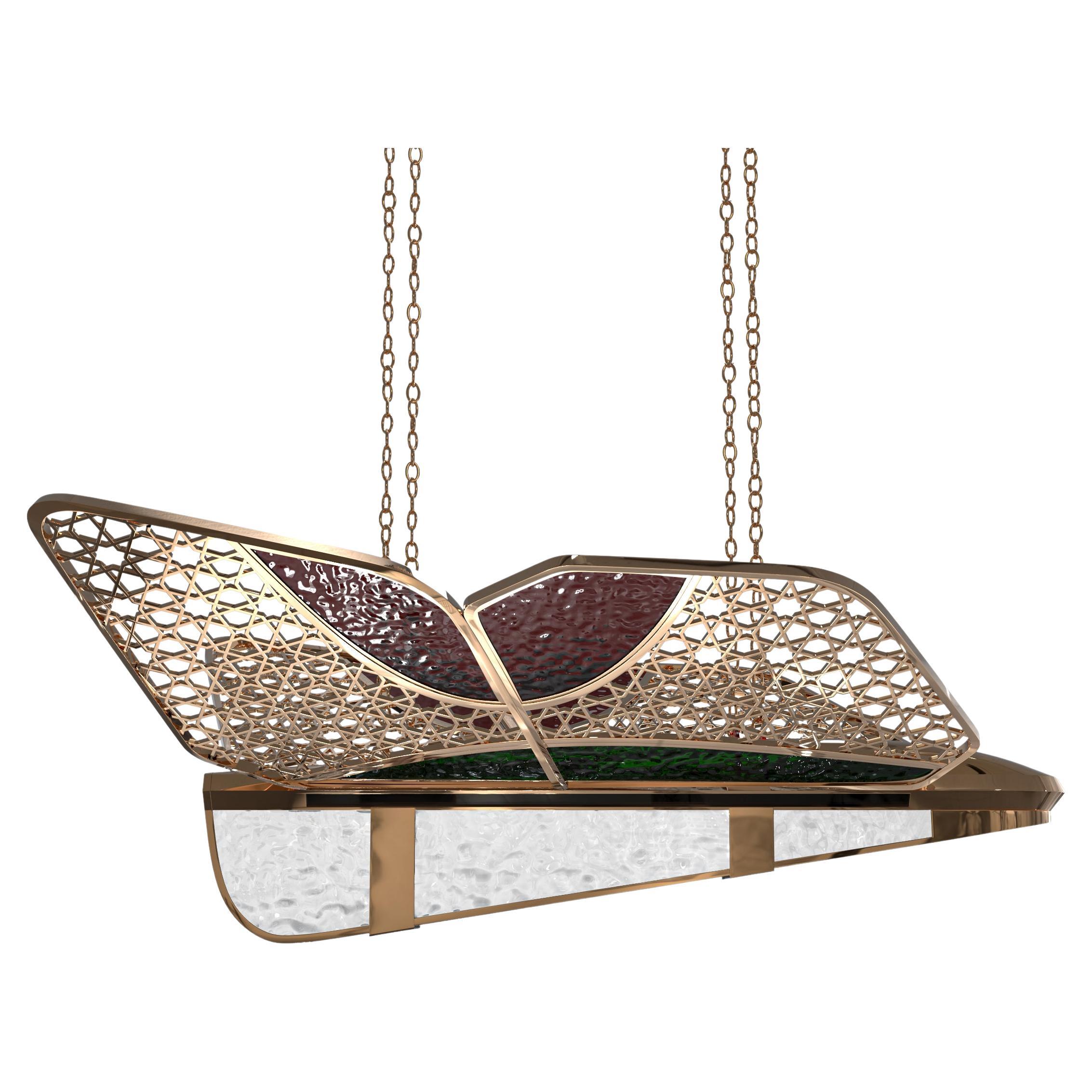 "Serenata" Chandelier 'Limited Edition' with Bronze and Glass, Istanbul For Sale