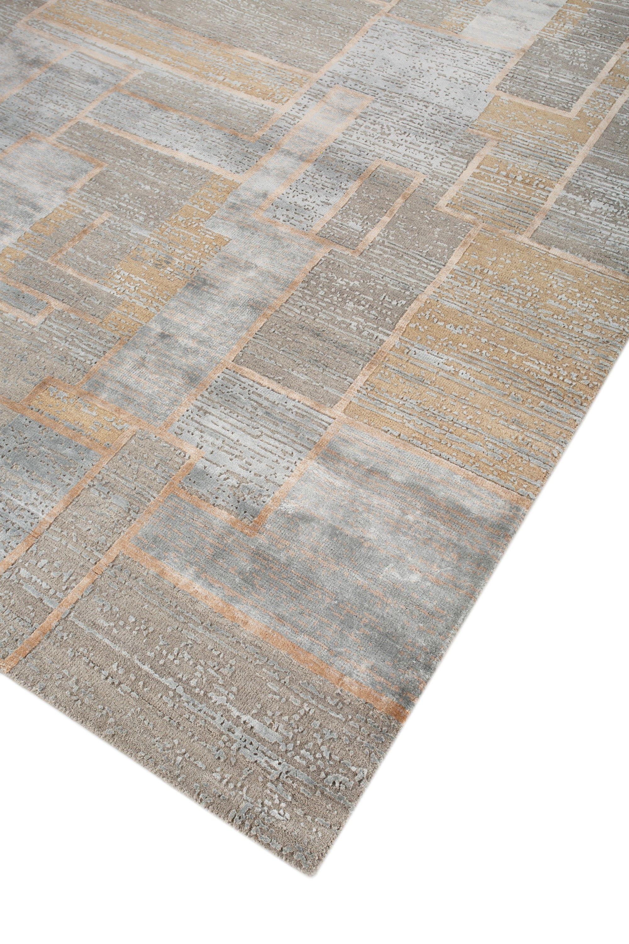 Modern Serendipitious Fusion Ashwood & Iced Slate 200X300 cm Handknotted Rug For Sale
