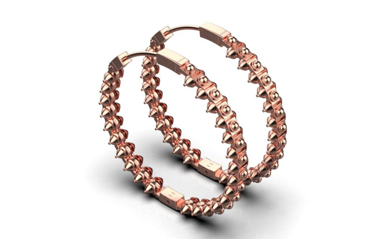 Serendipity Hoop  XL Earrings, 18K Rose Gold In New Condition For Sale In Leigh-On-Sea, GB