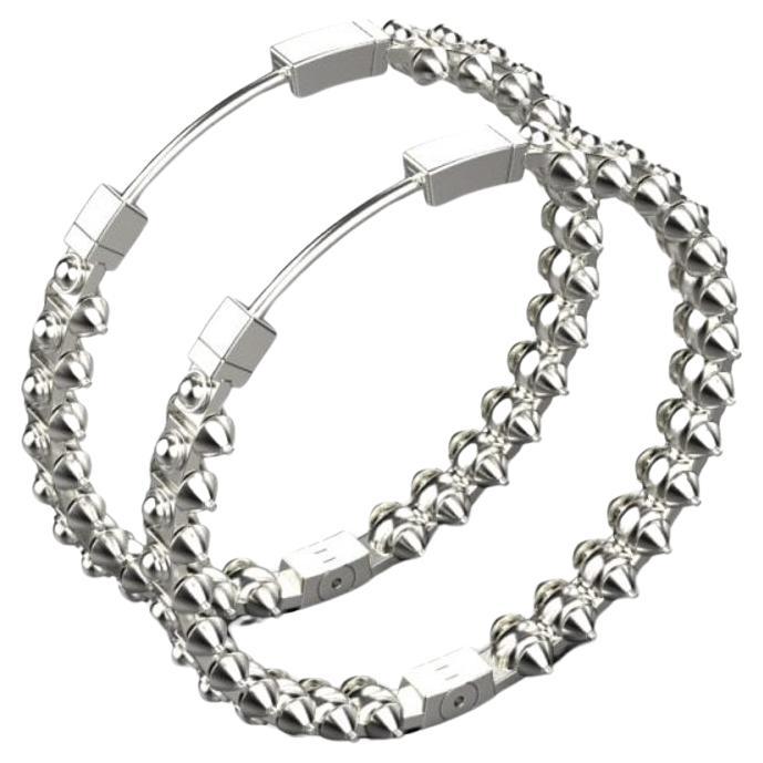 Serendipity Hoop  XL Earrings, 18K White Gold For Sale