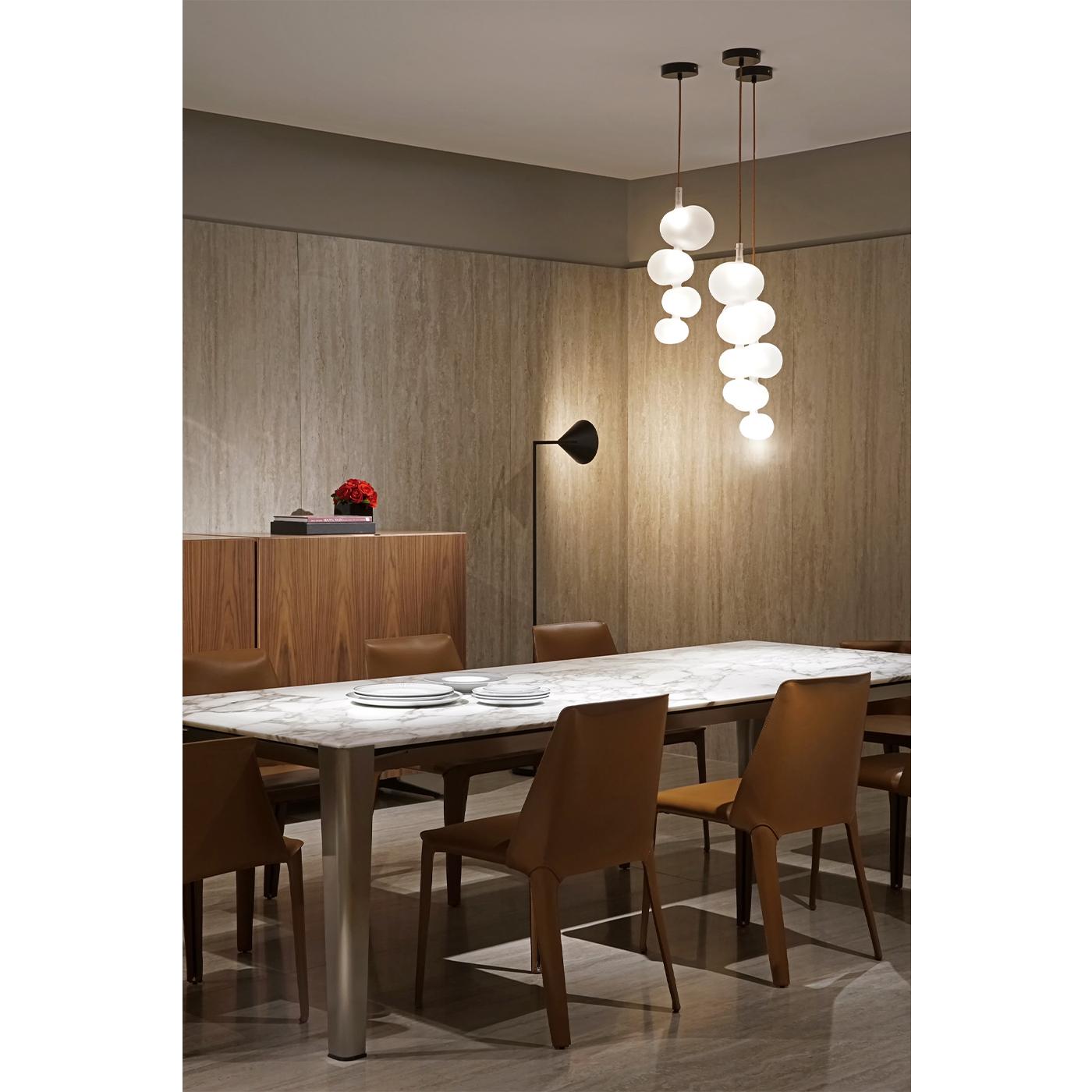 Italian Serendipity, Melogranoblu, Suspension Lamp, Frosted Glass For Sale