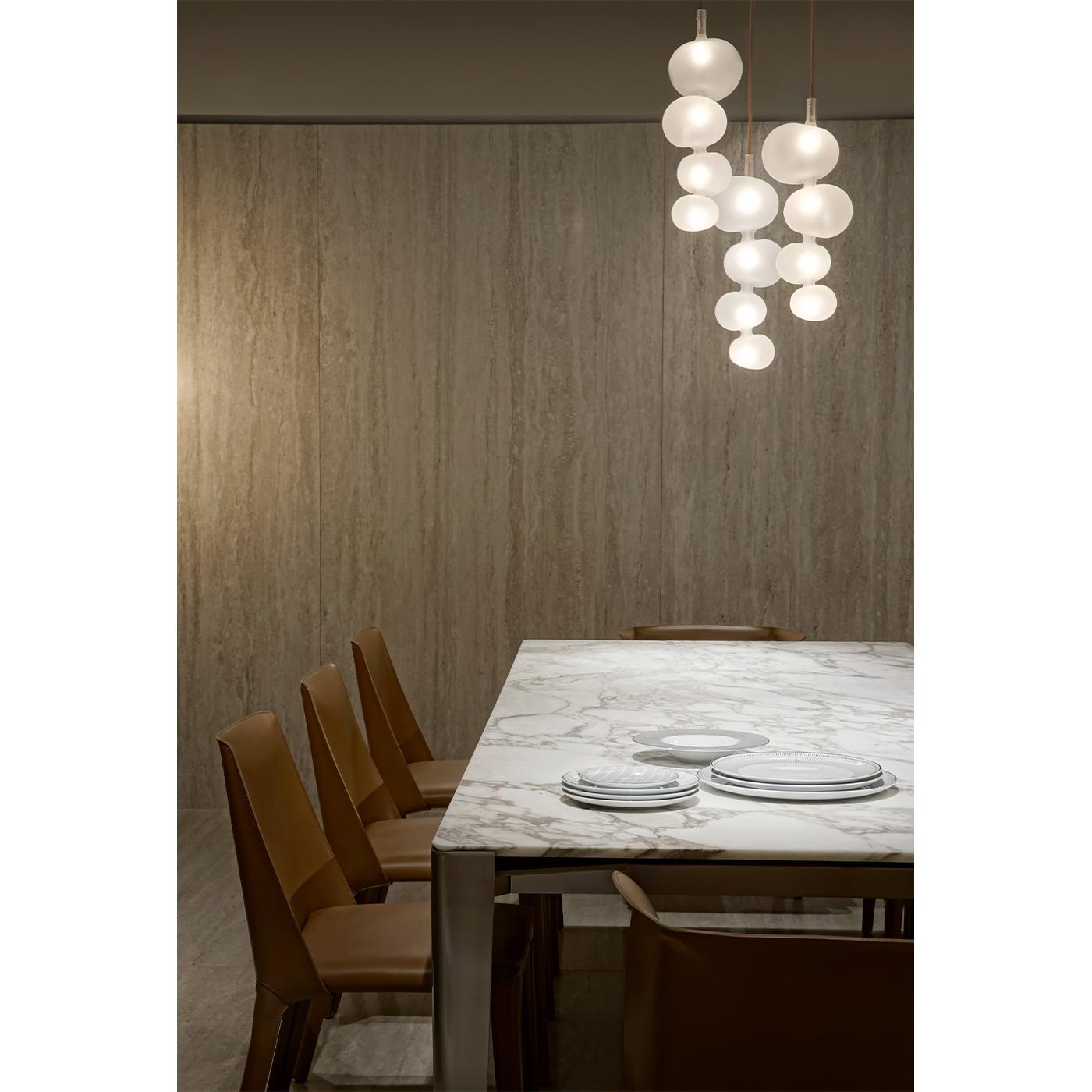 Contemporary Serendipity, Melogranoblu, Suspension Lamp, Frosted Glass For Sale