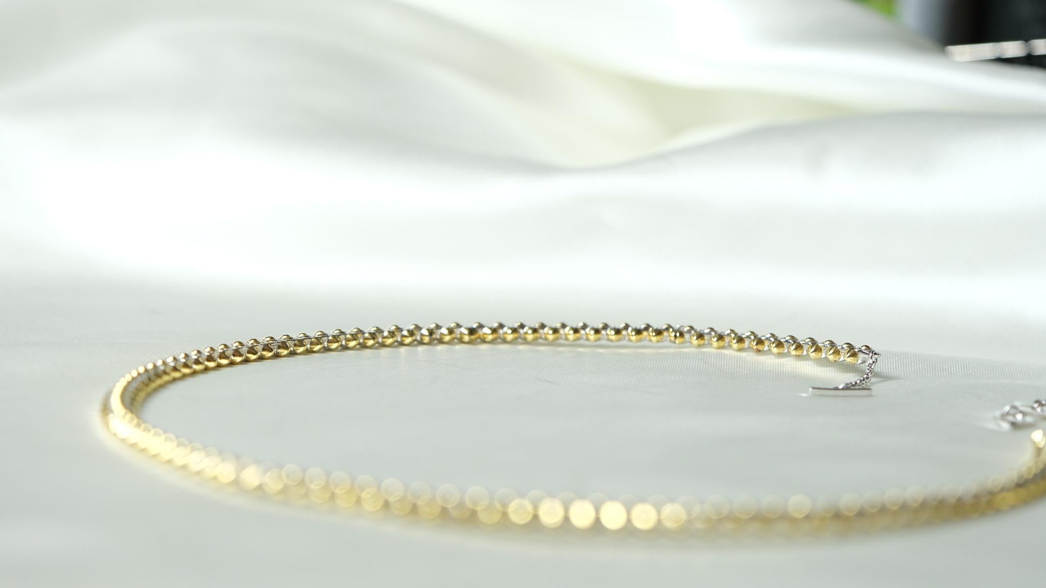 Serendipity-Halskette, 18 Karat Gelbgold/Weißgold im Angebot 2