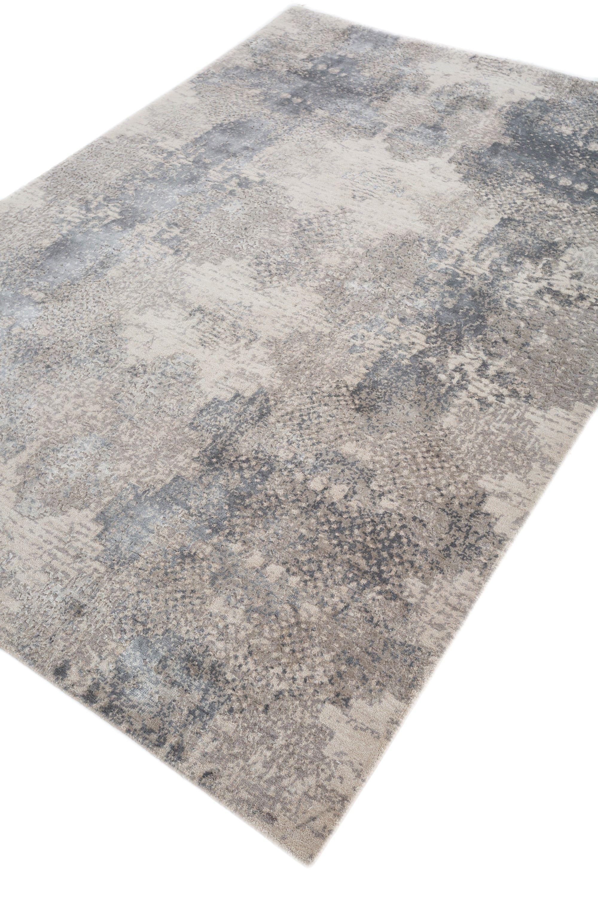 Modern Serendipity Weave Antique White & Soft Gray 180x270 cm Handknotted Rug For Sale