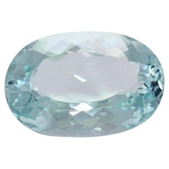 Serene 22.65ct Light Blue Oval Aquamarine Loose Gemstone