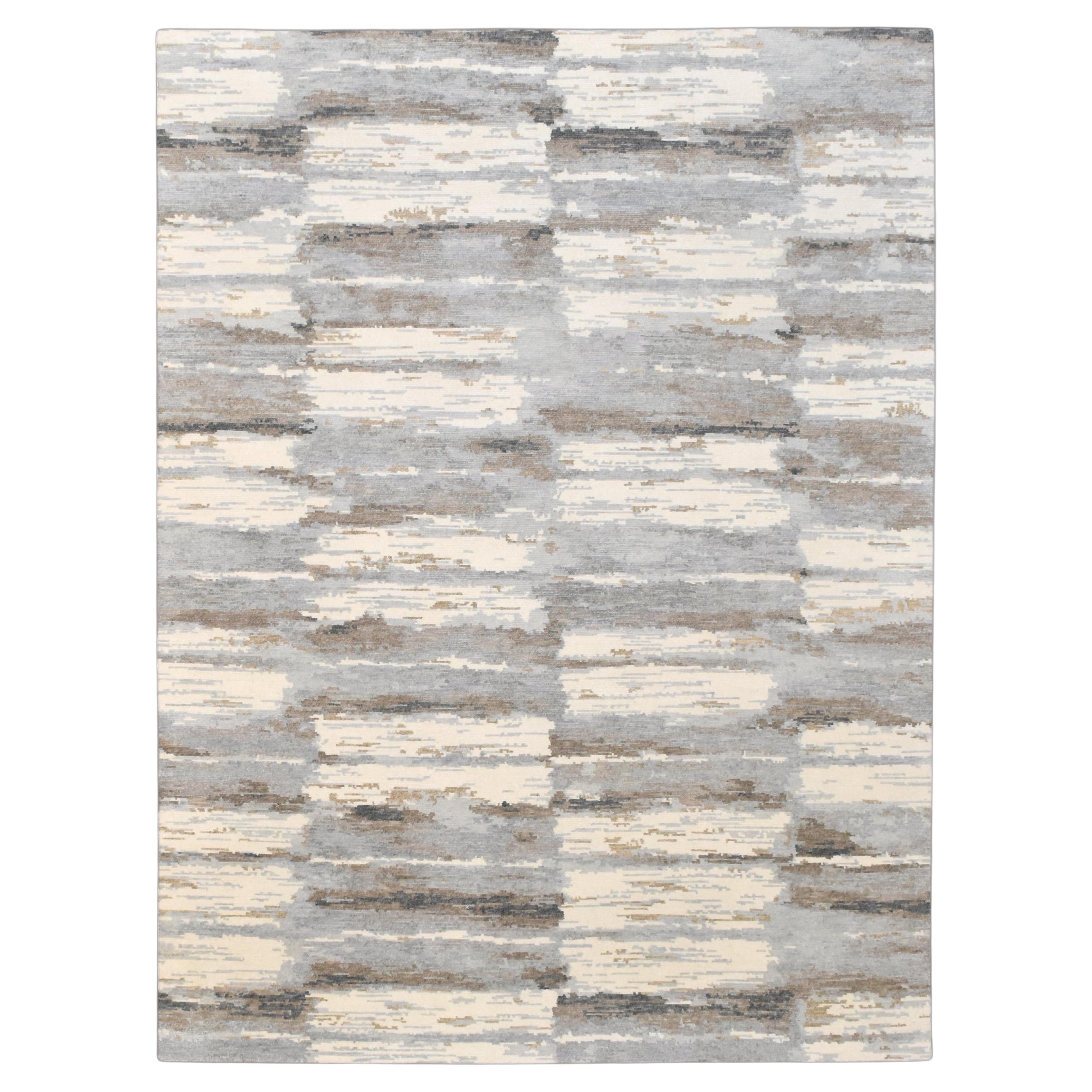 Serene and Modern Tibetan Wool Rug 9'x12'