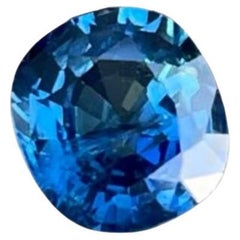 Saphir bleu serein de 1,25 carat, pierre précieuse naturelle du Sri Lanka de taille ovale fantaisie