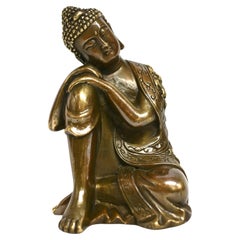 Serene Bronze Contemplative Buddha