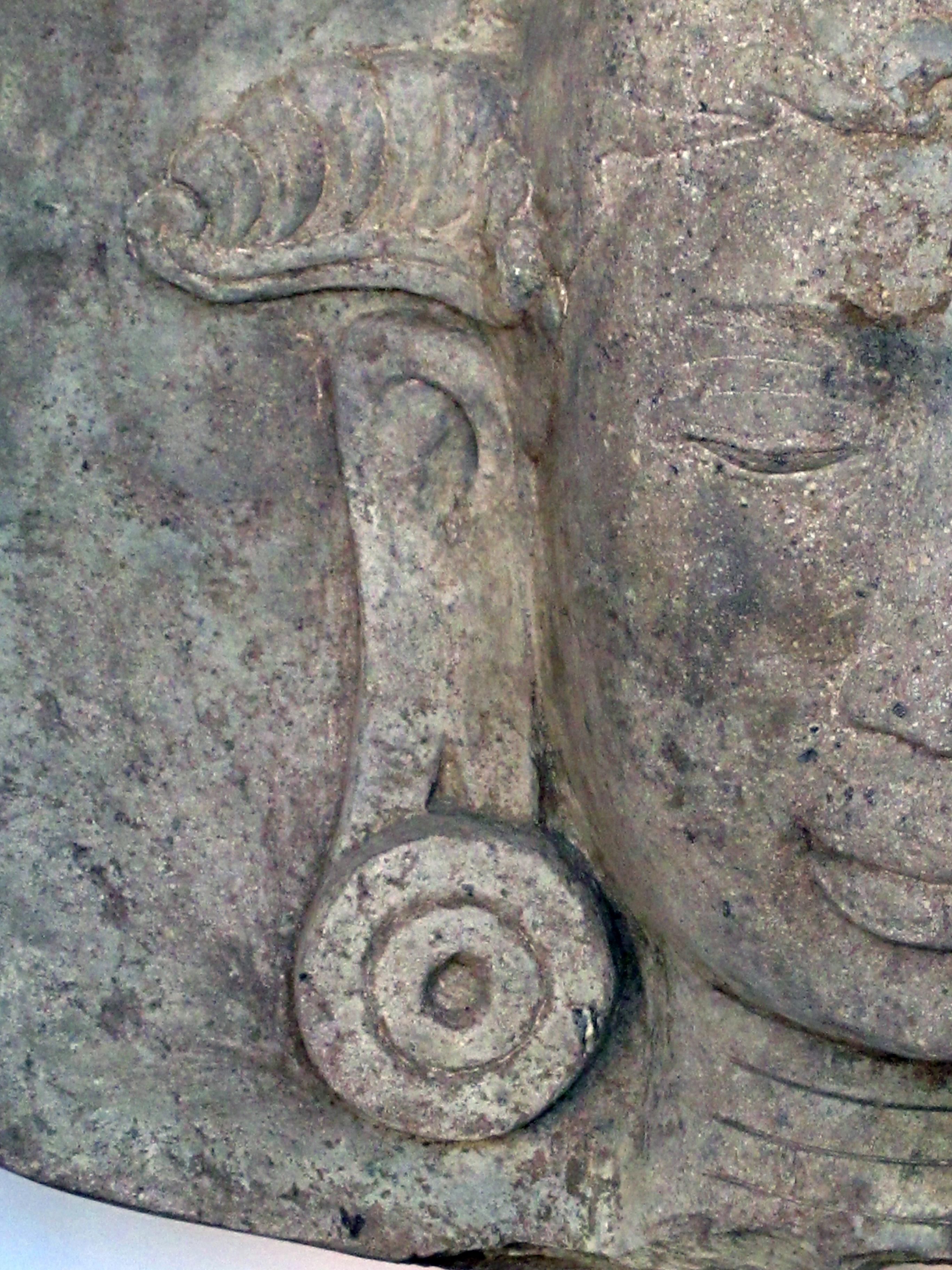 Late 20th Century Serene Carved Stone Moon Buddha by Luciano Tempo