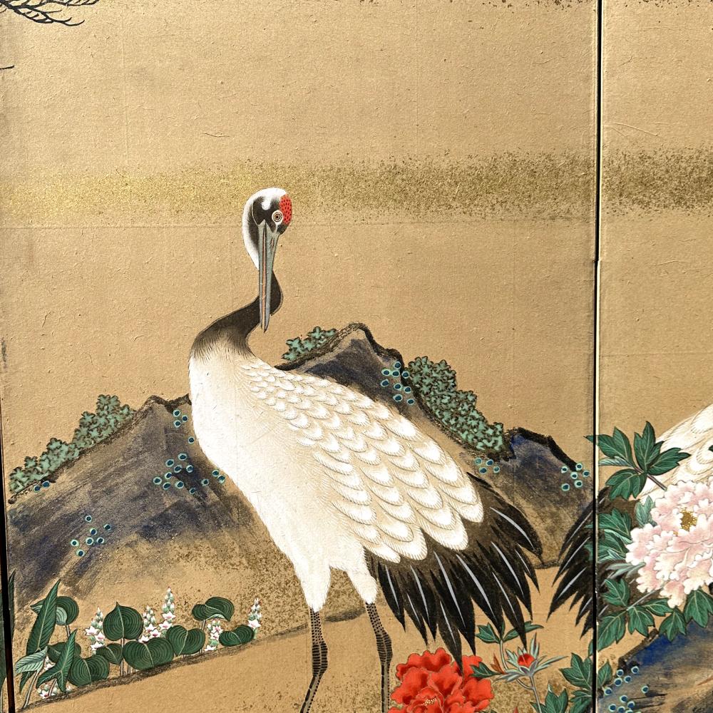 Serene Cranes: Meisterwerk des späten Edo-Stils im Angebot 3
