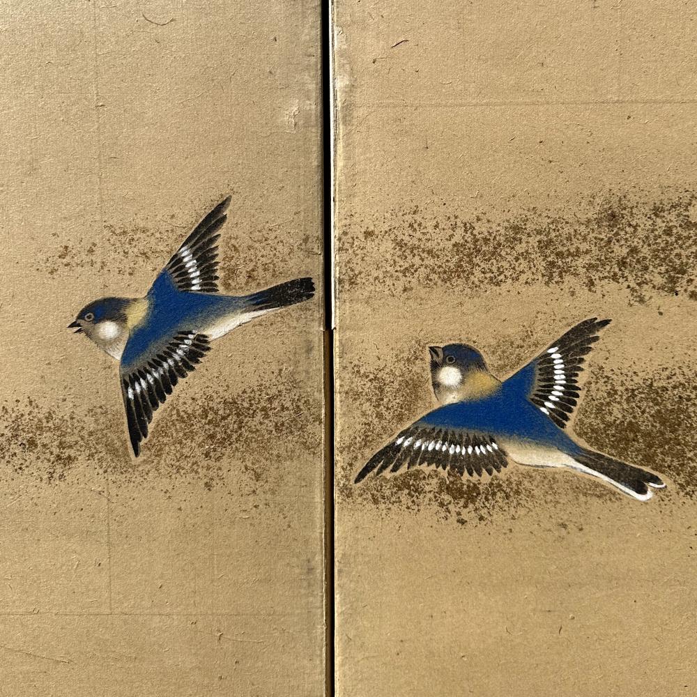 Serene Cranes: Meisterwerk des späten Edo-Stils im Angebot 9