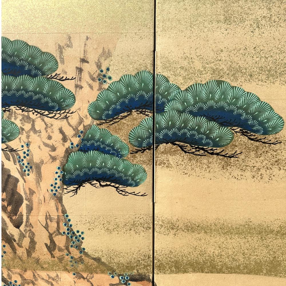 Serene Cranes: Meisterwerk des späten Edo-Stils (Japanisch) im Angebot