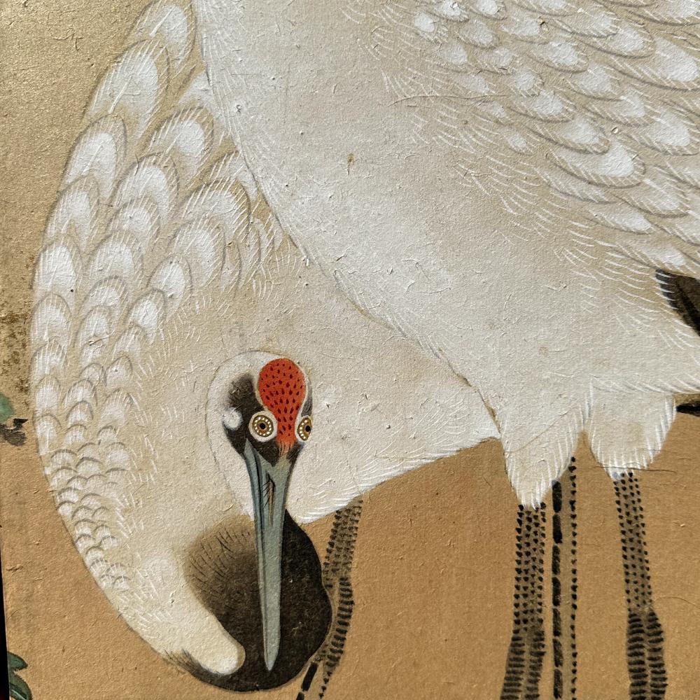 Serene Cranes: Meisterwerk des späten Edo-Stils im Zustand „Gut“ im Angebot in Fukuoka, JP