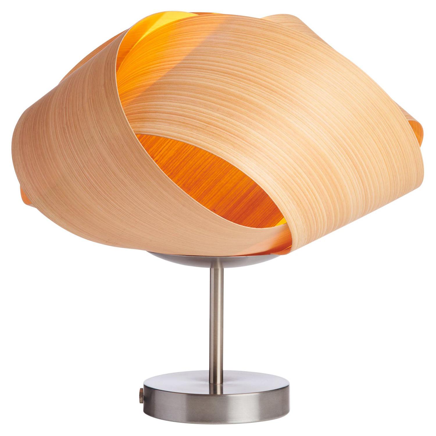 Limited-Edition Cypress Wood Accent Light with Brushed Satin Nickel Stand