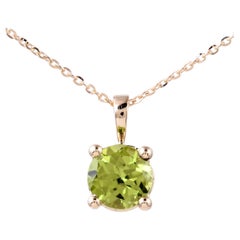 14K Peridot Pendant Necklace 1.34ct - Elegant Jewelry for Timeless Style