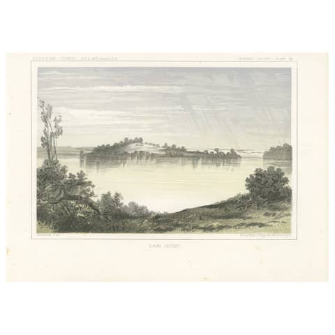 Serene Landscape of Lake Jessie in Dakota - Tinted Lithgraph Published in 1856