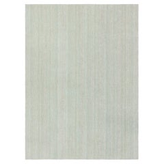 Serene Light Gray Flatweave Minimalist Carpet "Celadon" by Doris Leslie Blau
