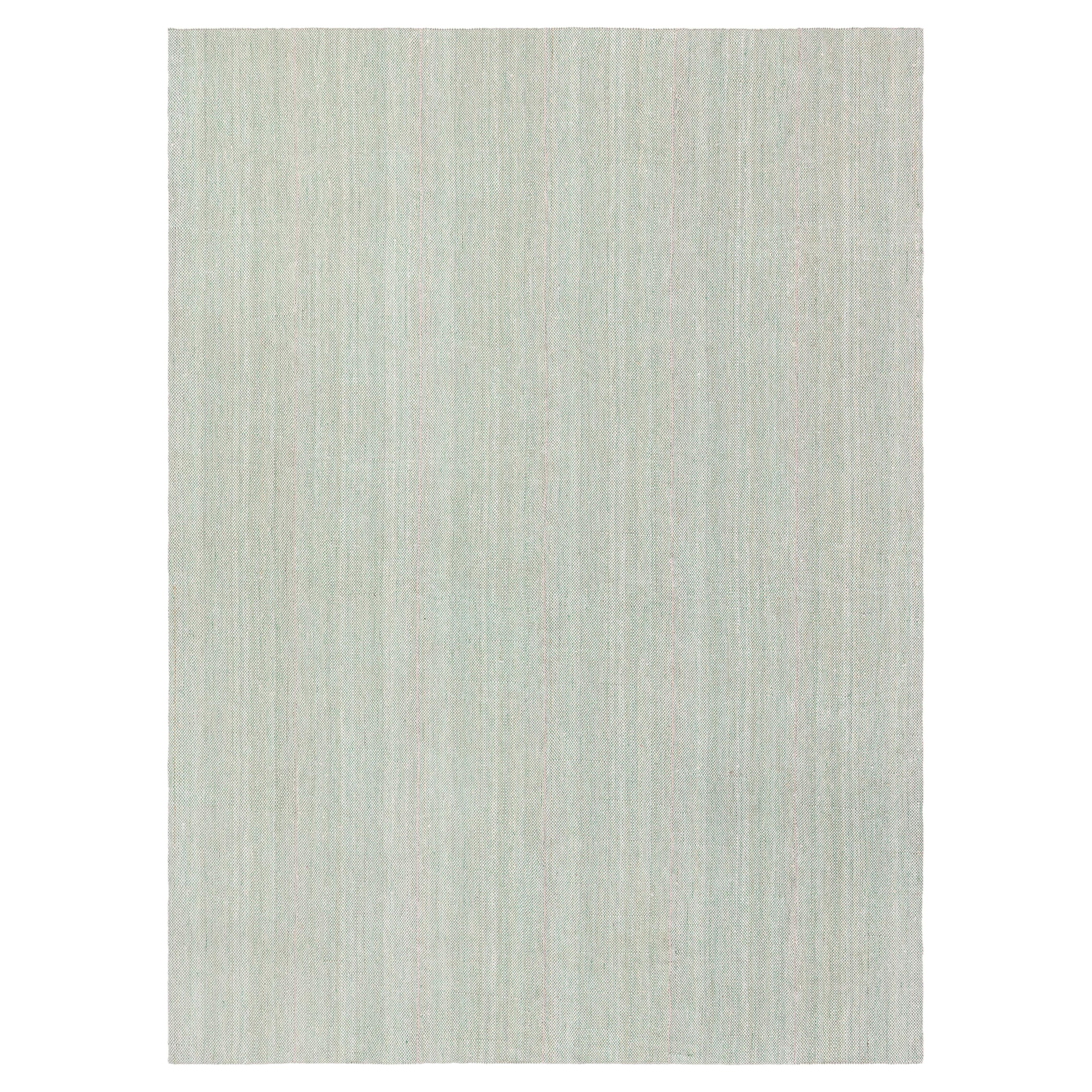 Serene Light Gray Flatweave Wool Minimalist Rug "Celadon" by Doris Leslie Blau