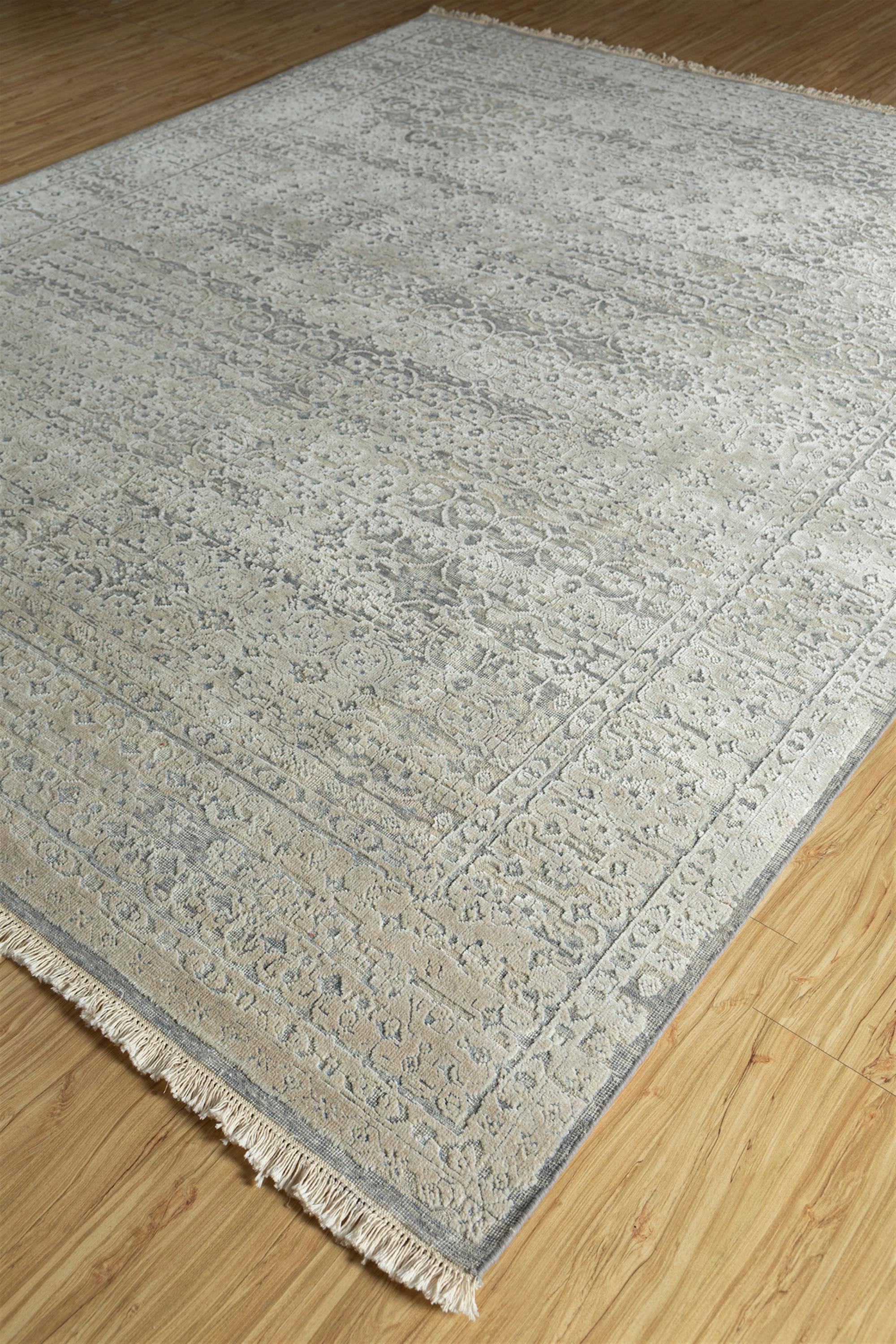 Serene Meadow Flax Charcoal Slate 180X270 cm Handgeknüpfter Teppich (Moderne) im Angebot