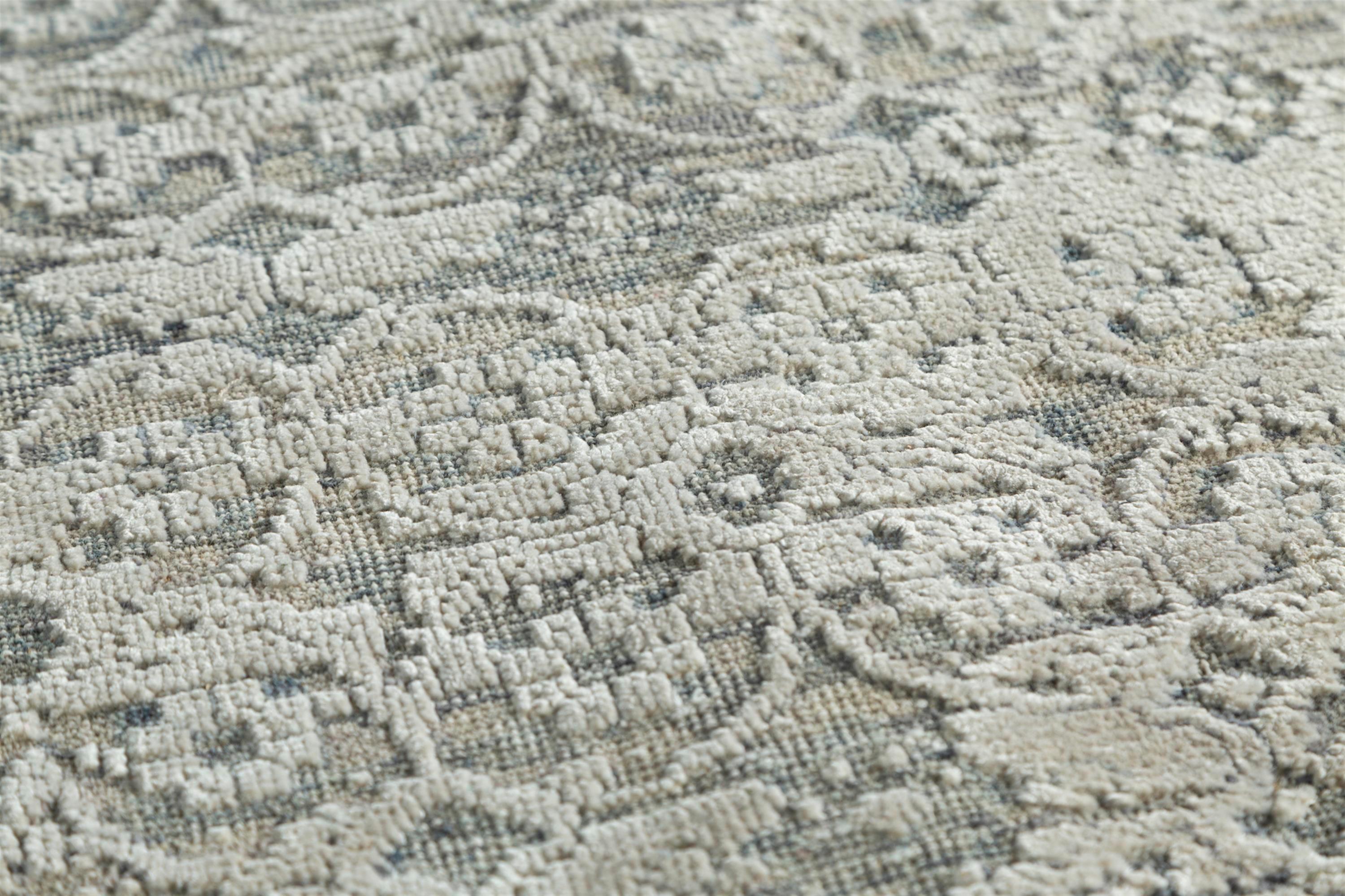 Indien Serene Meadow Lin Charcoal Slate 180X270 cm Tapis noué à la main en vente