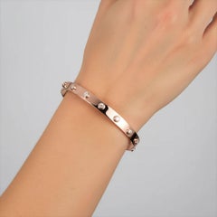 Bracciale Serene Spark in oro rosa 14K (o 18k su richiesta) con diamanti lucidi
