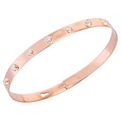 Bracciale Serene Spark in oro rosa 14K (o 18k su richiesta) con diamanti lucidi