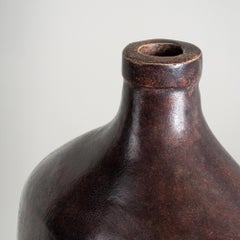 Serene Tall Vase, Handmade Organic Shape in Brown Bronze