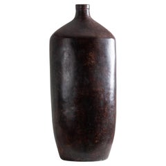 Serene Tall Vase, Handmade Organic Shape in Brown Bronze