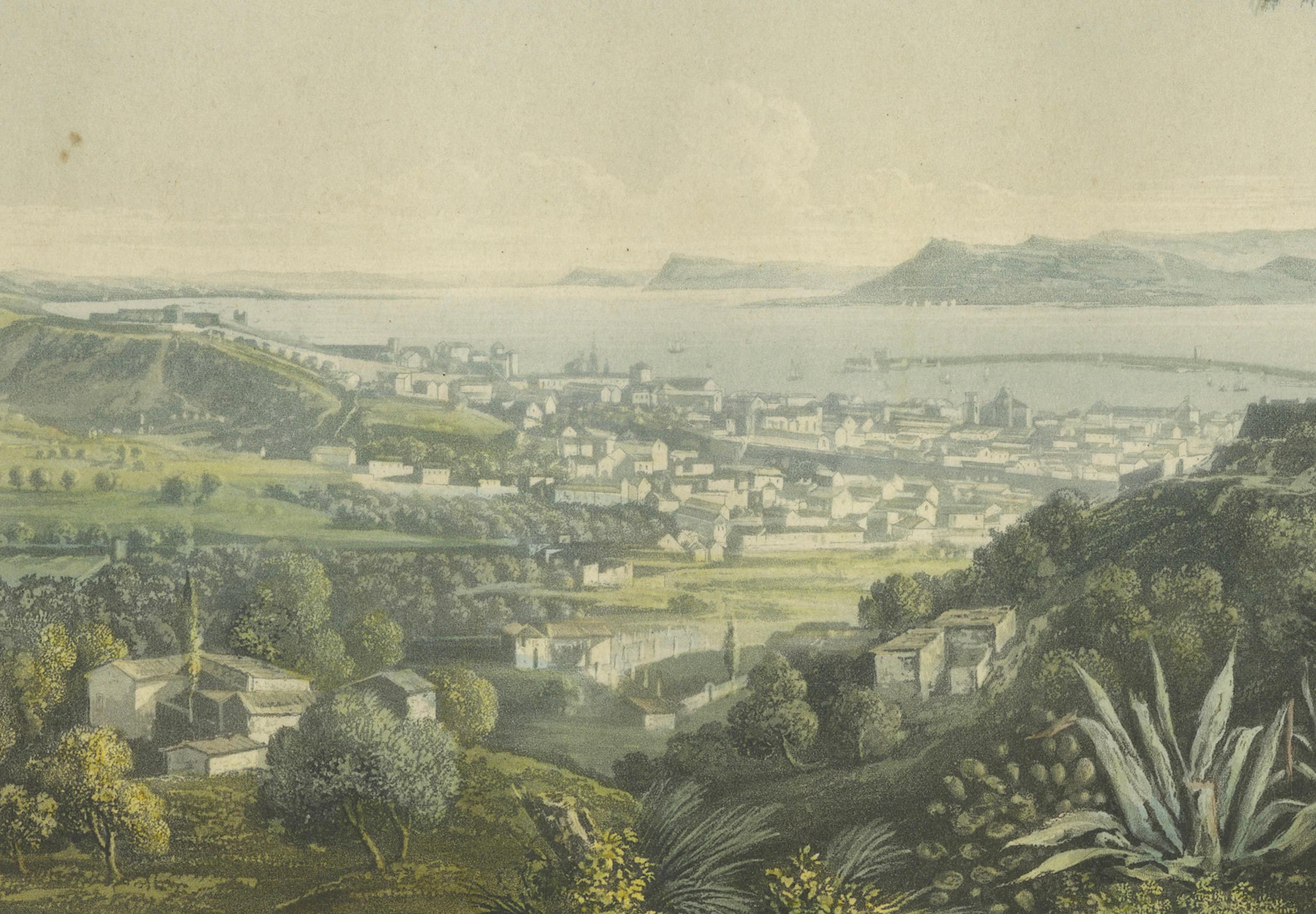 Paper Serene Vista of Messina and its Strait: An Engraved Jewel, circa 1800 For Sale
