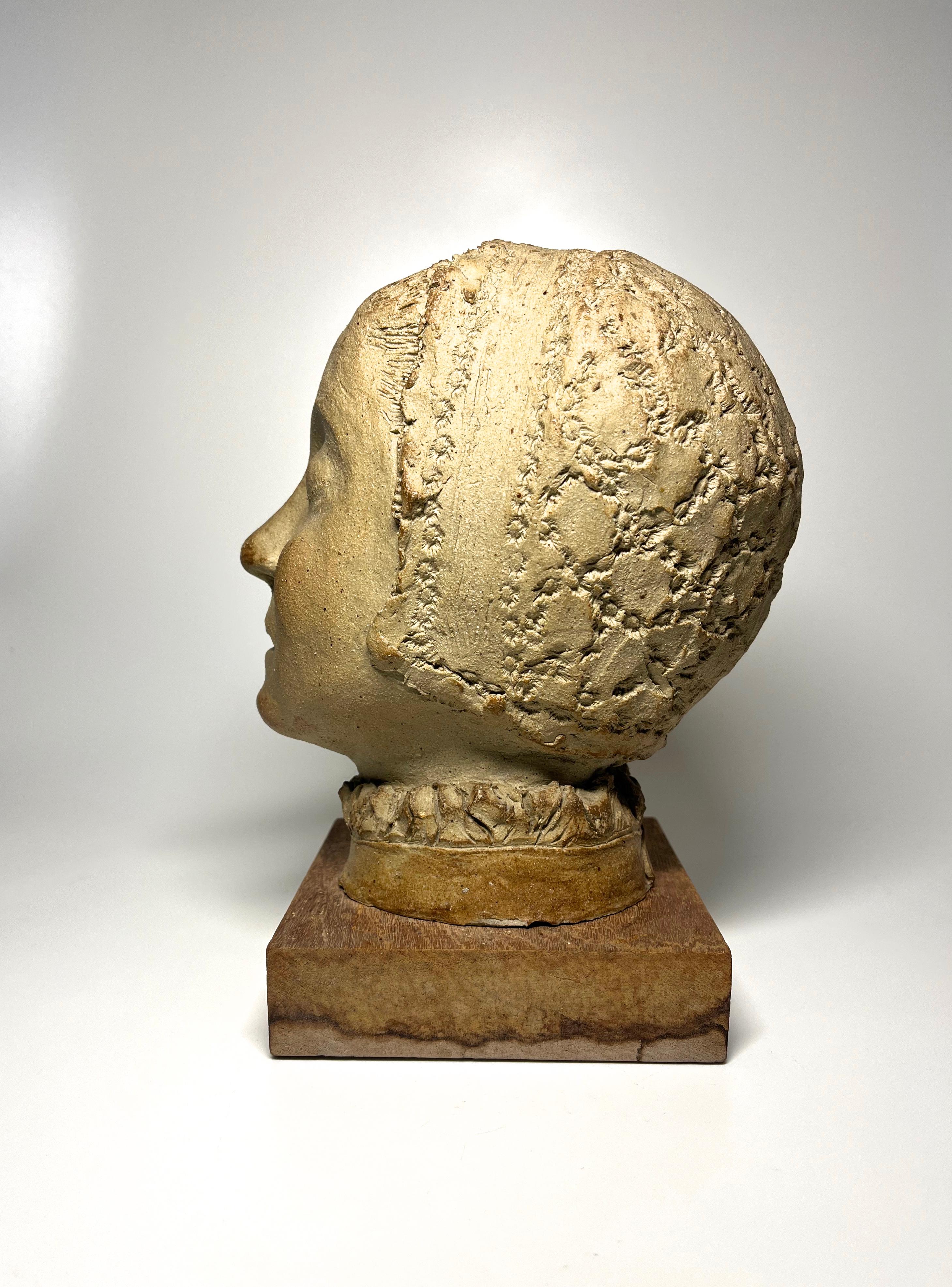 British Serenely Peaceful, Clay Head Study of a Young Elizabethan Woman For Sale