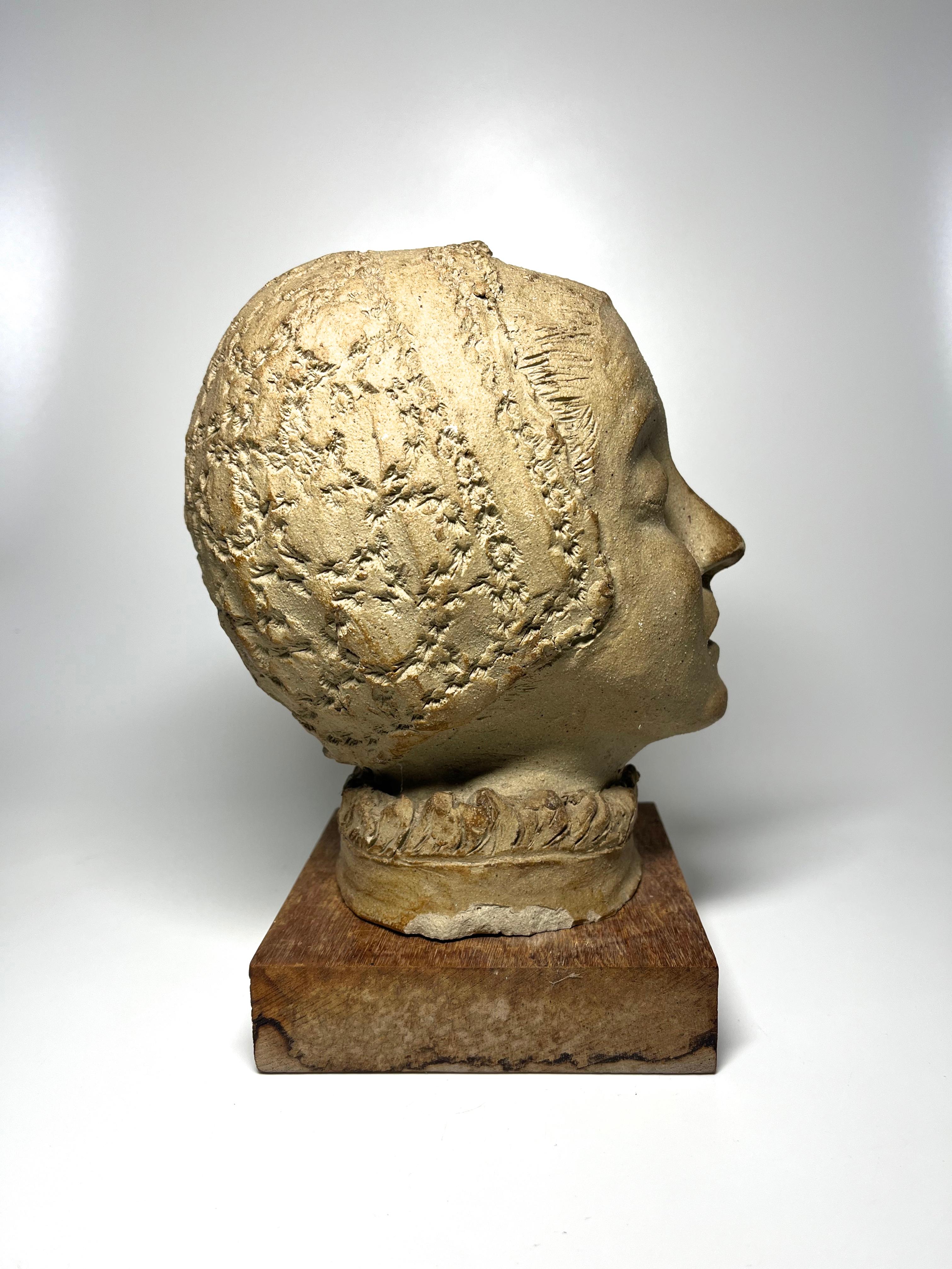 Serenely Peaceful, Clay Head Study of a Young Elizabethan Woman In Good Condition For Sale In Rothley, Leicestershire
