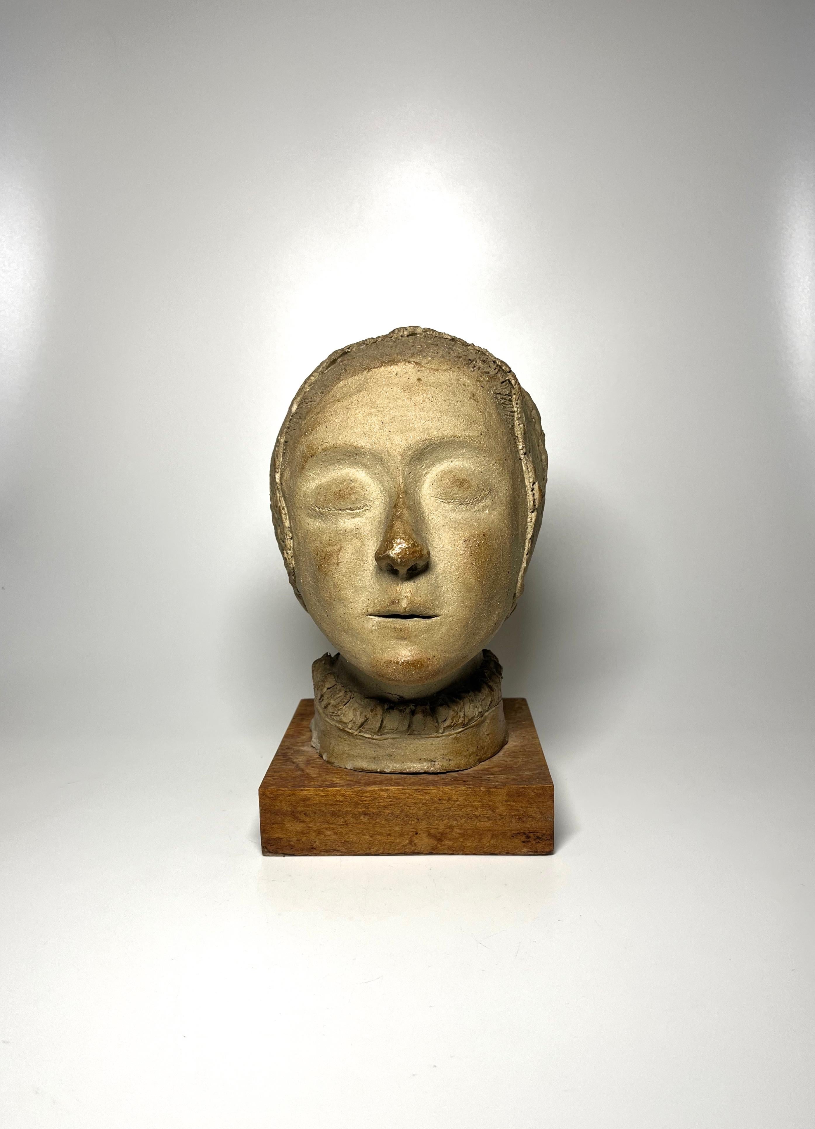 Serenely Peaceful, Clay Head Study of a Young Elizabethan Woman For Sale 1