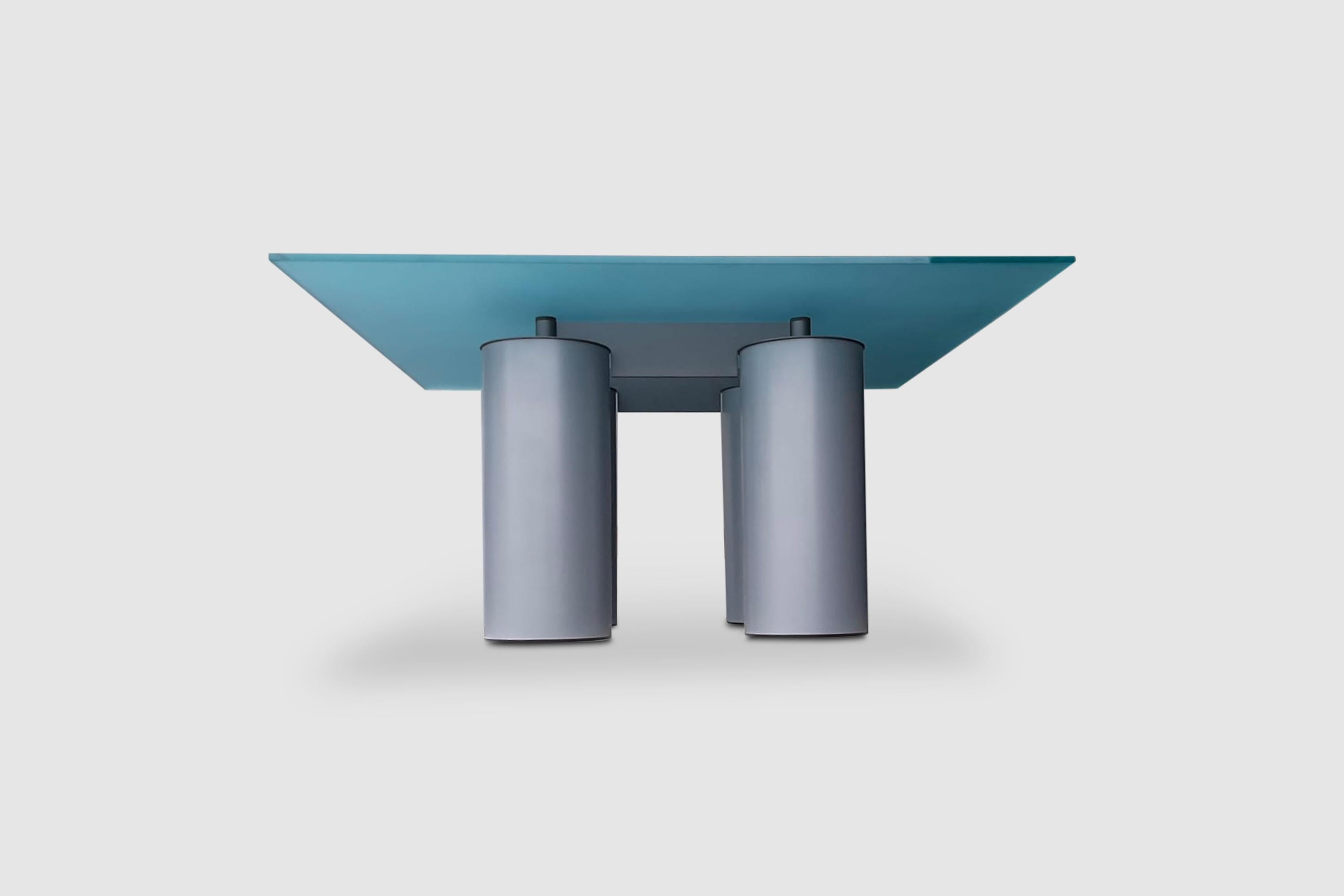 Metal Serenissimo dining table by Lella & Massimo Vignelli for Acerbis 1980s For Sale
