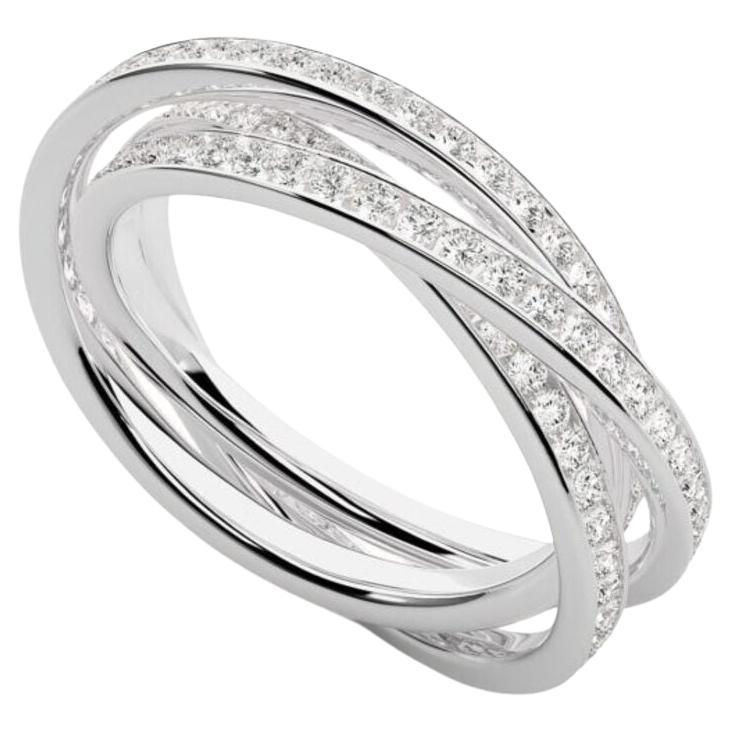 Serenity Band Ring, 18 Karat White Gold 1.19 Carat For Sale