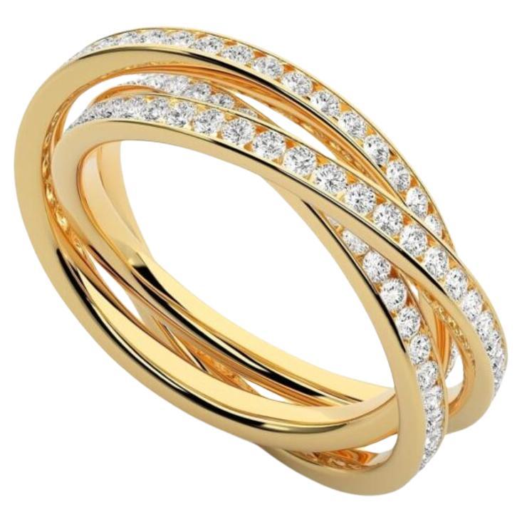 Serenity Band Ring, 18K Gold 1.19 Carat For Sale