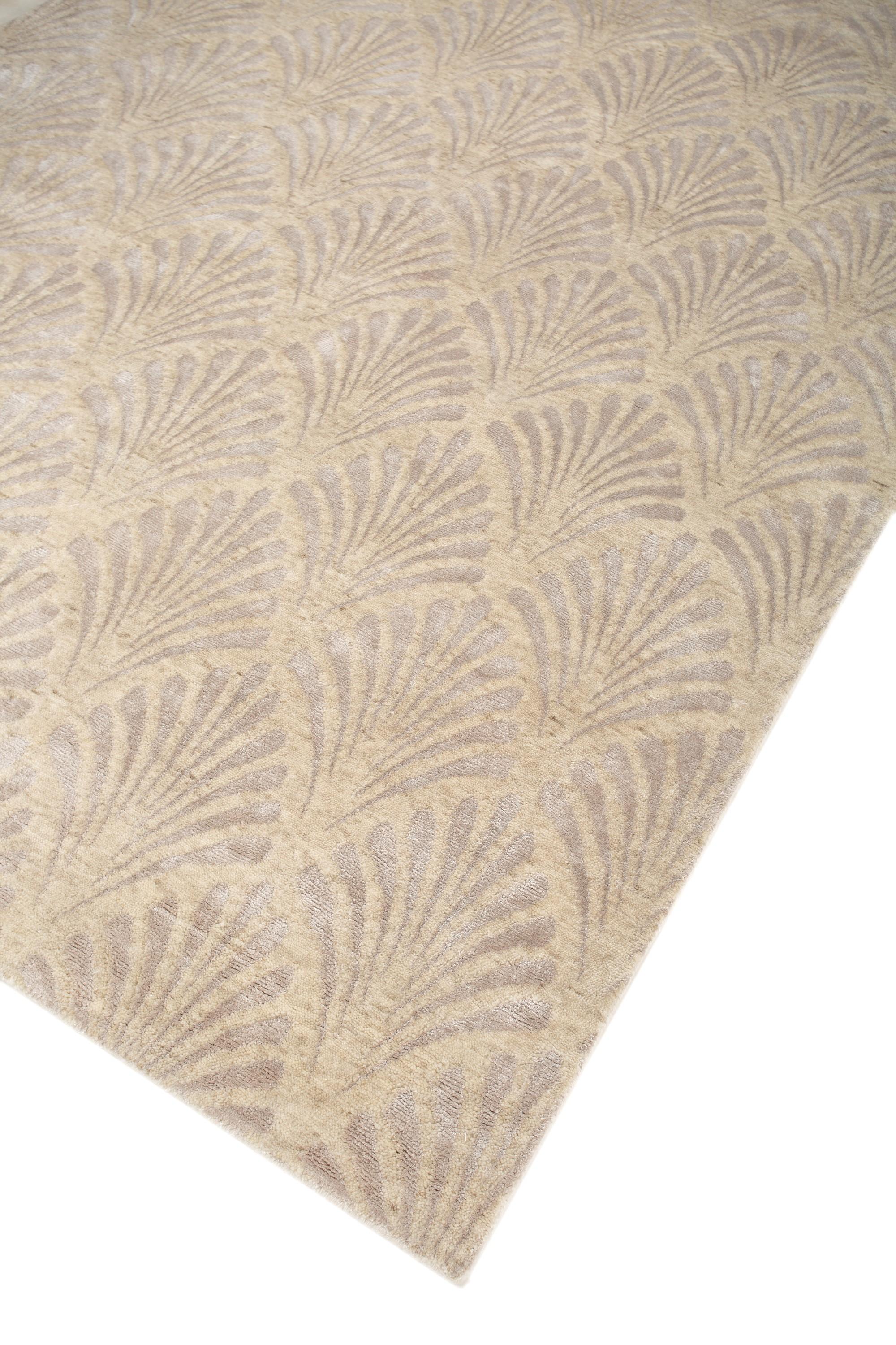 Serenity Bliss Medium Tan & Weiß 180X270 cm Handgeknüpfter Teppich (Moderne) im Angebot